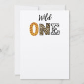 野生の一動物形の文字の最初の誕生日 招待状 (裏面)