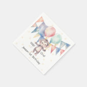 野生の一猿と風船1st.誕生日パーティー スタンダードカクテルナプキン (角)