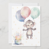 野生の一猿と風船1st.誕生日パーティー 招待状 (裏面)