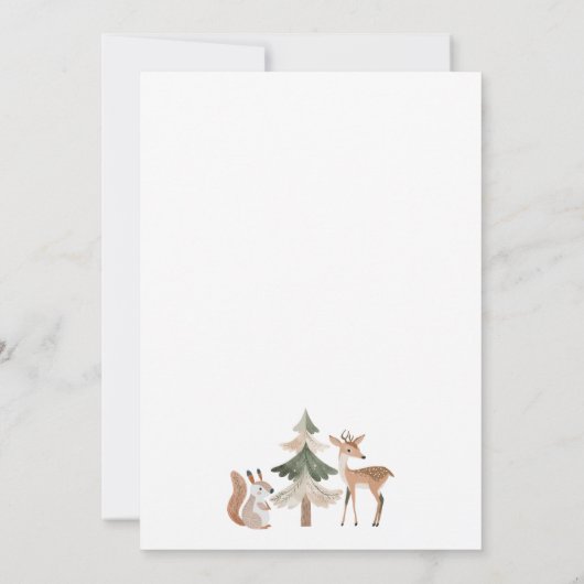 野生の一輪動物の妊娠 招待状 (裏面)