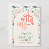 野生の一青い黄色の野生の花1日の誕生日 招待状 (正面)