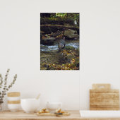 野生の七面鳥が川を渡る ポスター (キッチン)