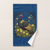 野生の七面鳥とジャスミンの花 バスタオルセット (ハンドタオル)