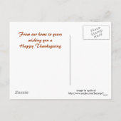 野生の七面鳥と感謝祭の秋の木 シーズンポストカード (裏面)