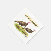 野生の七面鳥の感謝祭 スタンダードカクテルナプキン (角)
