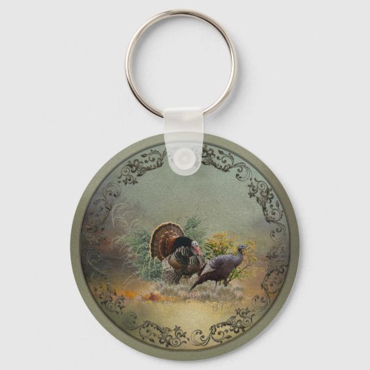 野生の七面鳥 キーホルダー (正面)
