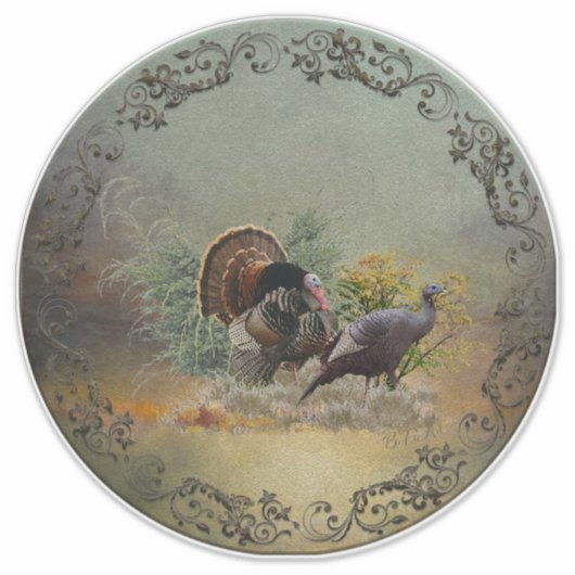 野生の七面鳥 シール (正面)
