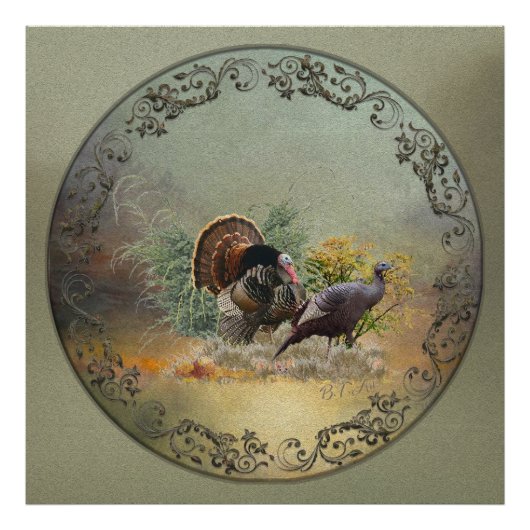 野生の七面鳥 フォトプリント            (正面)