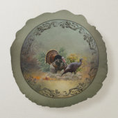 野生の七面鳥 ラウンドクッション (裏面)