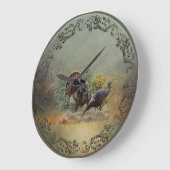 野生の七面鳥 ラージ壁時計 (傾斜)