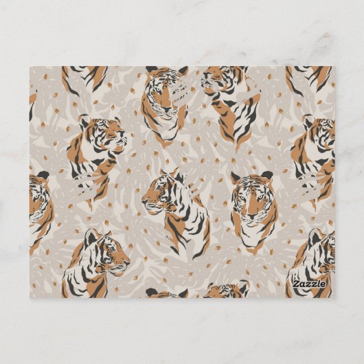 野生の世界ジャングルタイガーボーイズシャワー招待状 ポストカード (裏面)