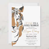 野生の世界ジャングルタイガーボーイズシャワー招待状 招待状 (正面)