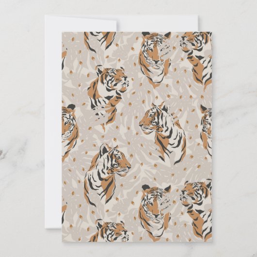 野生の世界ジャングルタイガーボーイズシャワー招待状 招待状 (裏面)