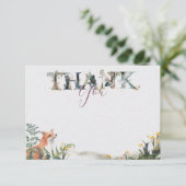 野生の中にキツネと感謝のノートカード 出欠カード (スタンド正面)