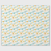 野生の事の森林動物はパーソナライズ孤色に変色させます ラッピングペーパー (フラット)