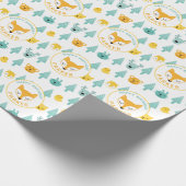 野生の事の森林動物はパーソナライズ孤色に変色させます ラッピングペーパー (角)