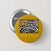 野生の事! クールなアニマルプリントのデザイン 缶バッジ (正面&裏面)
