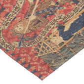 野生の人々の鹿狩り、動物、赤フローラ ミディアムテーブルランナー (コーナー)