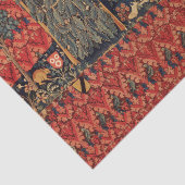 野生の人々の鹿狩り、動物、赤フローラ 薄葉紙 (詳細)