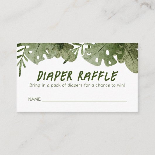 野生の人がサファリのおむつラッフルに行く エンクロージャーカード (正面)