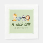 野生の人がサファリの赤ちゃんシャワーを途中にある スタンダードランチョンナプキン (正面)