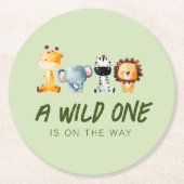 野生の人がサファリの赤ちゃんシャワーを途中にある ラウンドペーパーコースター (正面)