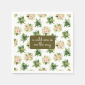 野生の人がジャングルトロピック赤ちゃんシャワーに向かっている スタンダードカクテルナプキン (正面)