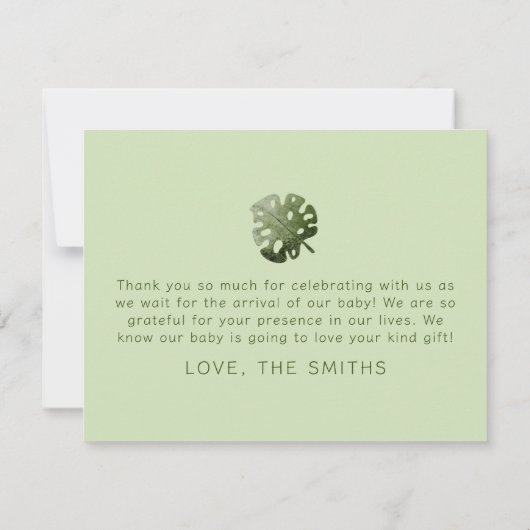 野生の人はサファリの赤ちゃんシャワーフラットに行く サンキューカード (裏面)