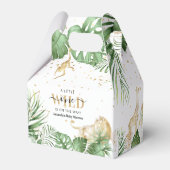 野生の人間が道を進んでいる！サファリ風ベビーシャワー フェイバーボックス (裏面サイド)