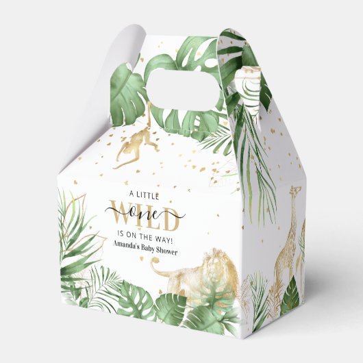 野生の人間が道を進んでいる！サファリ風ベビーシャワー フェイバーボックス (裏面サイド)