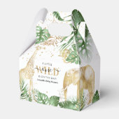 野生の人間が道を進んでいる！サファリ風ベビーシャワー フェイバーボックス (正面サイド)