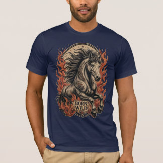 野生の伝統タトゥーホース Tシャツ