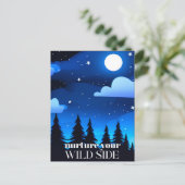 野生の側面を育てる – 月。星と松 ポストカード (スタンド正面)