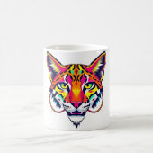 野生の側面を解放：抽象芸術Lynx Tee コーヒーマグカップ (中央)
