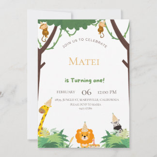 野生の冒険に参加 – 最初の誕生日 招待状