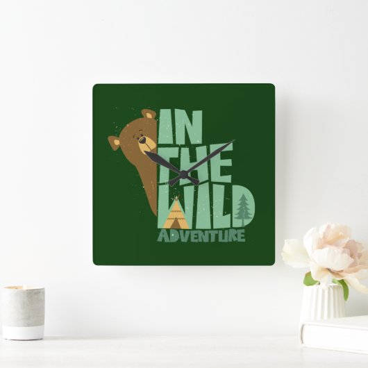 野生の冒険の中で スクエア壁時計 (ホーム)