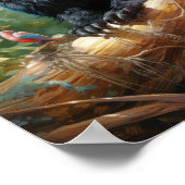 野生の出会い:熊と鳥の自然 ポスター (角)