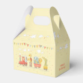 野生の動物が乗った音楽列車の子供の誕生日パーティー フェイバーボックス (正面サイド)