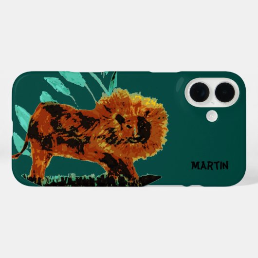野生の動物のアートライオンパーソナライズされた Case-Mate iPhoneケース (裏面 (横))