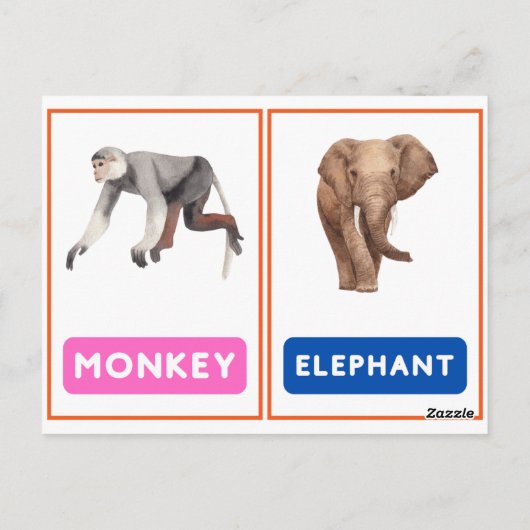 野生の動物のカードの取り付け ポストカード (裏面)