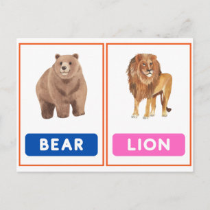 野生の動物のカードの取り付け ポストカード