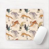 野生の動物のスケッチで手書きレトロ マウスパッド (マウス)