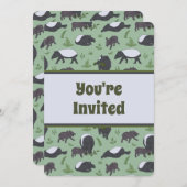 野生の動物のタピアーズ誕生日パーティーの招待 (正面/裏面)