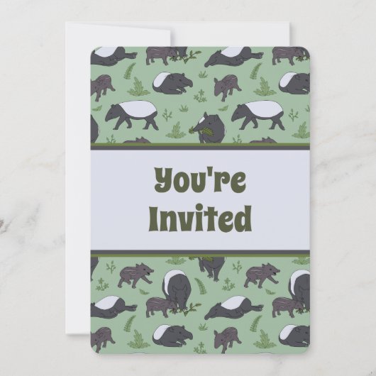 野生の動物のタピアーズ誕生日パーティーの招待 (正面)