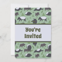 野生の動物のタピアーズ誕生日パーティーの招待