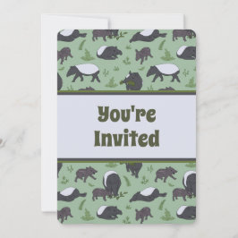 野生の動物のタピアーズ誕生日パーティーの招待