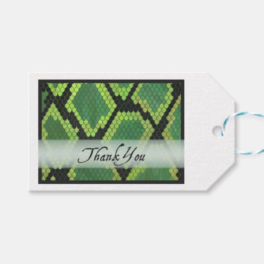 野生の動物のヘビありがとう ギフトタグ (正面(横))