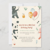 野生の動物の友達の誕生日招待状 招待状 (正面)
