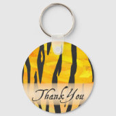 野生の動物の虎ストライプありがとう キーホルダー (正面)