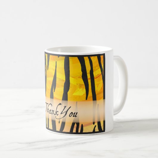 野生の動物の虎ストライプありがとう コーヒーマグカップ (正面右)